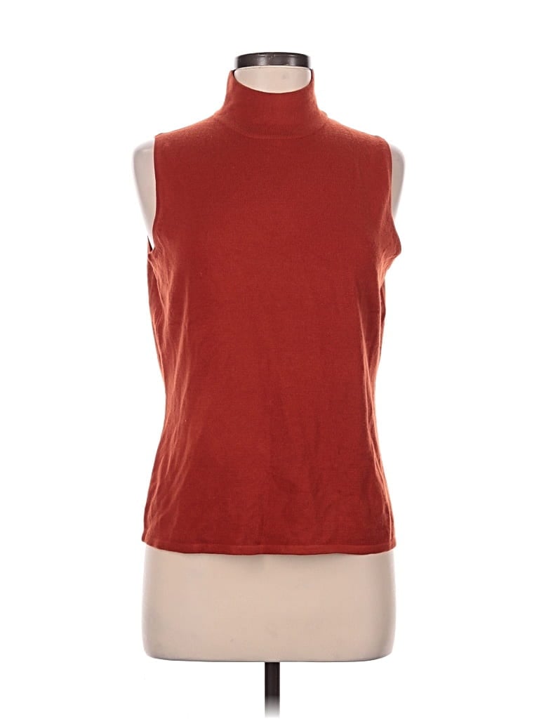 Pre-owned Amanda Smith Sleeveless Top Red Turtleneck Tops