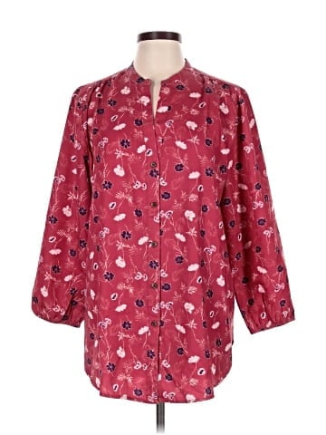 Lands' End 3/4 Sleeve Button-Down Shirt (view 1)