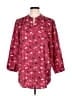 Lands' End Hearts Red 3/4 Sleeve Button-Down Shirt Size L - photo 1
