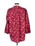 Lands' End Hearts Red 3/4 Sleeve Button-Down Shirt Size L - photo 2