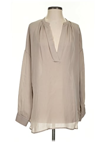 Vince. Long Sleeve Silk Top (view 1)