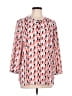 JM Collection 100% Polyester Print Pink 3/4 Sleeve Blouse Size L - photo 1
