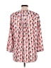 JM Collection 100% Polyester Print Pink 3/4 Sleeve Blouse Size L - photo 2
