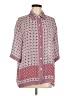 Max Studio Print Red 3/4 Sleeve Button-Down Shirt Size M - photo 1