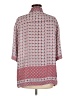 Max Studio Print Red 3/4 Sleeve Button-Down Shirt Size M - photo 2