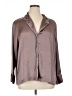 H&M 100% Polyester Metallic Silver Long Sleeve Blouse Size XL - photo 1