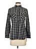 Madewell Checkered-gingham Gray 3/4 Sleeve Button-Down Shirt Size XS - photo 1