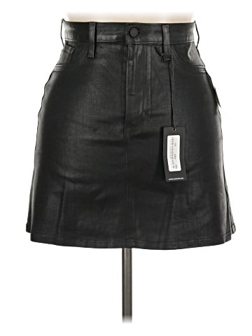 Just Black Faux Leather Skirt (view 1)