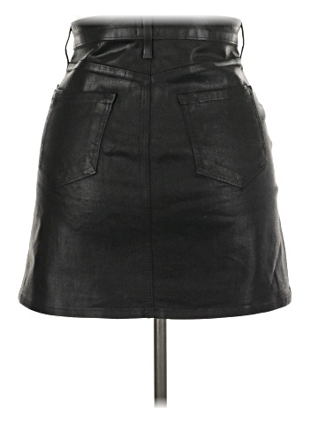 Just Black Faux Leather Skirt (view 2)