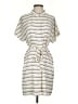 Ann Taylor 100% Polyester Stripes Ivory Casual Dress Size XS - photo 1