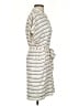 Ann Taylor 100% Polyester Stripes Ivory Casual Dress Size XS - photo 4