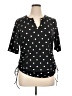 Lands' End Polka Dots Black Short Sleeve Blouse Size XL - photo 1