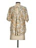 143 story Floral Yellow Short Sleeve Blouse Size S - photo 2