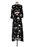 Unbranded 100% Rayon Floral Black Casual Dress Size M - photo 2