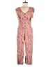 Xhilaration 100% Rayon Floral Pink Jumpsuit Size M - photo 1