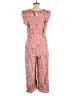 Xhilaration 100% Rayon Floral Pink Jumpsuit Size M - photo 2