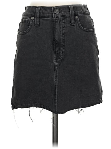 Madewell Stretch Denim Straight Mini Skirt in Ashcraft Wash: Raw-Hemmed Edition (view 1)