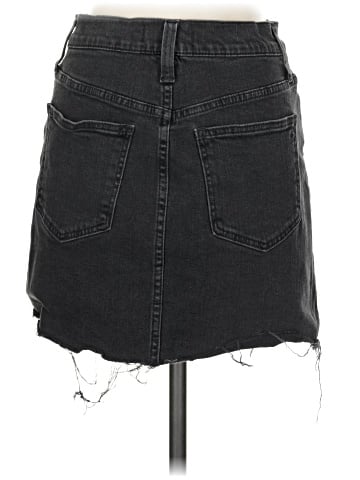Madewell Stretch Denim Straight Mini Skirt in Ashcraft Wash: Raw-Hemmed Edition (view 2)