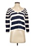 Boston Proper 100% Cotton Stripes Blue Pullover Sweater Size S - photo 1