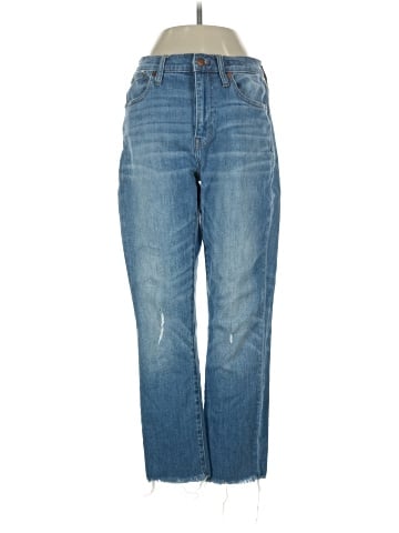 Madewell The High-Rise Slim Boyjean in Dover Wash: Raw-Hemmed Edition (view 1)