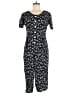 Darian 100% Rayon Hearts Black Jumpsuit Size 10 Petite - photo 1