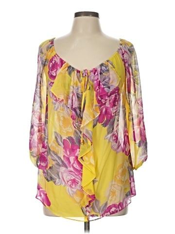 Yoana Baraschi 3/4 Sleeve Silk Top (view 1)