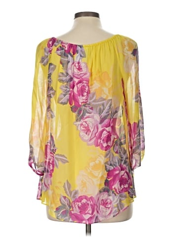 Yoana Baraschi 3/4 Sleeve Silk Top (view 2)