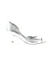Jessica Simpson 100% Leather Metallic Silver Heels Size 7 1/2 - photo 1