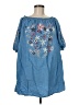 Listicle Blue Short Sleeve Blouse Size M - photo 1