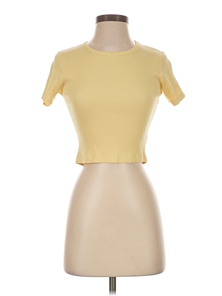 Pre-owned Kookai Short Sleeve Turtleneck In Yellow
