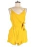 One Clothing 100% Rayon Solid Yellow Romper Size M - photo 1