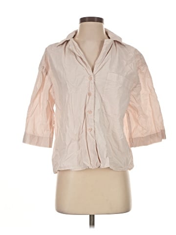Zara 3/4 Sleeve Button-Down Shirt (view 1)