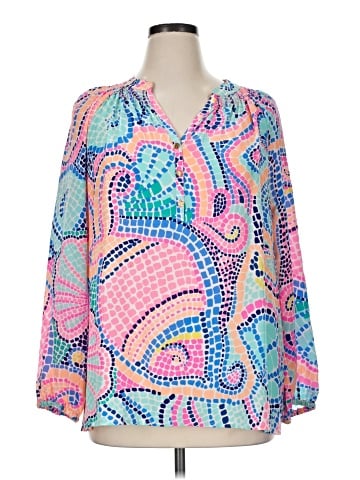 Lilly Pulitzer Long Sleeve Silk Top (view 1)