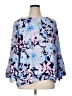 Lilly Pulitzer 100% Polyester Blue 3/4 Sleeve Blouse Size XL - photo 1