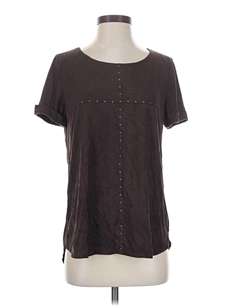 Pre-owned John Paul Richard Short Sleeve Blouse In Brown