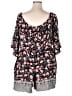 Xhilaration 100% Rayon Floral Black Romper Size 3X - photo 2