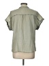 Max Studio 100% Cotton Solid Green Short Sleeve Blouse Size L - photo 2