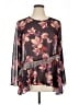 LOGO by Lori Goldstein 100% Polyester Brown 3/4 Sleeve Blouse Size XL - photo 1