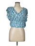 BCX 100% Rayon Blue Short Sleeve Blouse Size L - photo 1