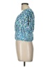 BCX 100% Rayon Blue Short Sleeve Blouse Size L - photo 5