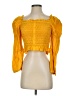 Lost + Wander Yellow 3/4 Sleeve Blouse Size S - photo 1