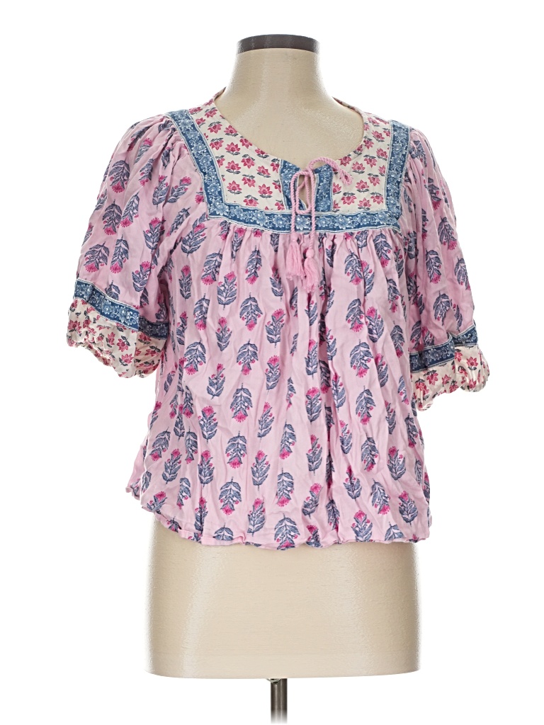 Pre-owned Old Navy Short Sleeve Blouse In Pink