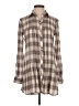 Zara Basic Plaid Tan Long Sleeve Blouse Size S - photo 1