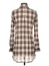 Zara Basic Plaid Tan Long Sleeve Blouse Size S - photo 2