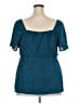 Torrid Teal Short Sleeve Blouse Size 2X Plus (2) - photo 2