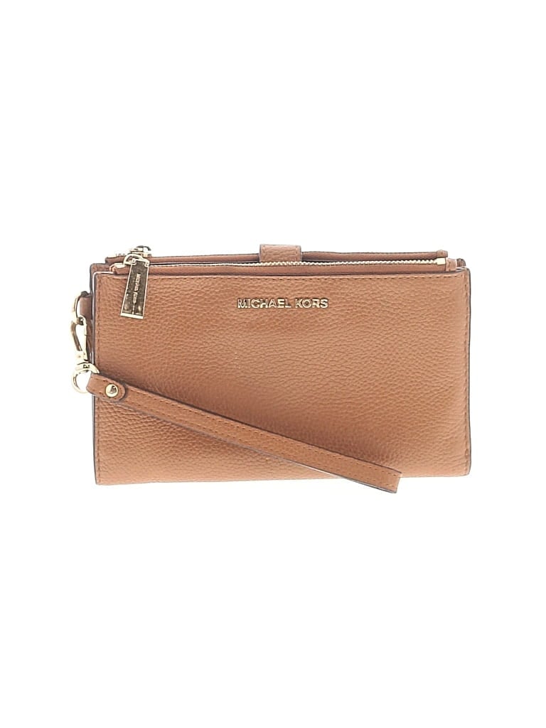 Pre-owned Michael Michael Kors Leather Wristlet In Tan