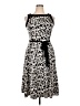 Perceptions Graphic Black Casual Dress Size 14 Petite - photo 1