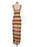 Unbranded 100% Polyester Stripes Orange Casual Dress Size S - photo 2