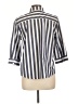 Chico's 100% Cotton Stripes Silver 3/4 Sleeve Button-Down Shirt Size L - photo 2