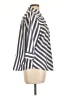 Chico's 100% Cotton Stripes Silver 3/4 Sleeve Button-Down Shirt Size L - photo 4